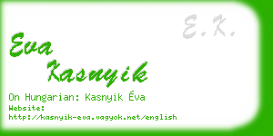 eva kasnyik business card